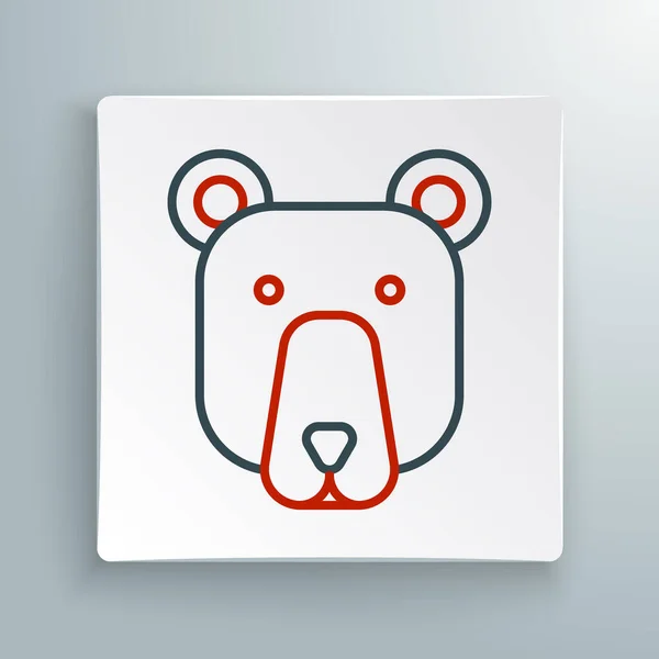 Line Bear Kopf Symbol Isoliert Auf Weißem Hintergrund Buntes Rahmenkonzept — Stockvektor