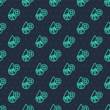 Yeşil çizgili palmiye yağı içermeyen ikon mavi arka planda izole edilmiş. Vektör