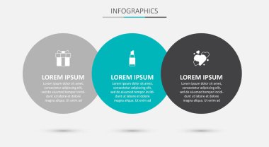 Ruj, hediye kutusu, kalp ve kalp. Ticari bilgi şablonu. Vektör