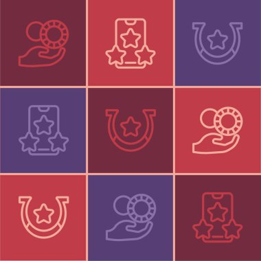 Hat El kumarhane fişleri, Nal ve Online spor bahisleri ikonu. Vektör