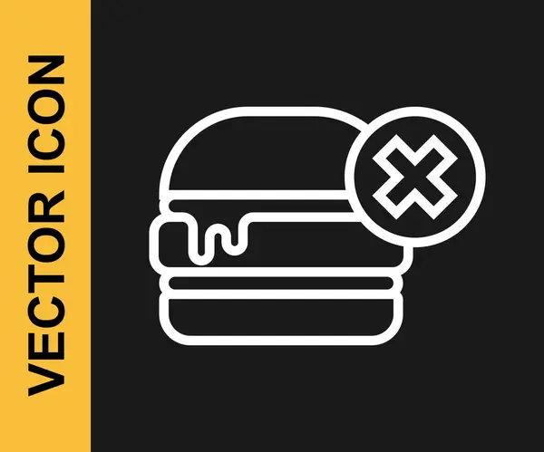 Иконка Гамбургера Черном Фоне Отсутствует Икона Гамбургера Знак Сэндвича Чизбургером — стоковый вектор
