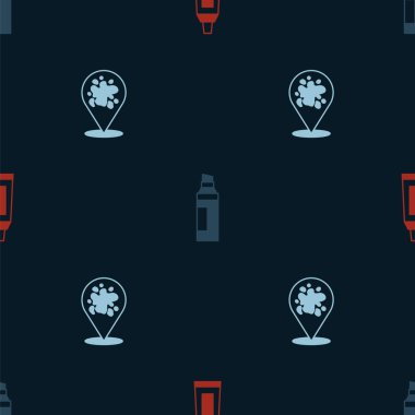 Tüpü boya paleti, işaret kalemi ve boya spreyiyle kusursuz desenlere ayarlayın. Vektör