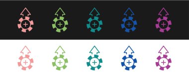 Kumarhane çipleri simgesini siyah beyaz arkaplanda izole et. Kumarhane kumarı. Vektör