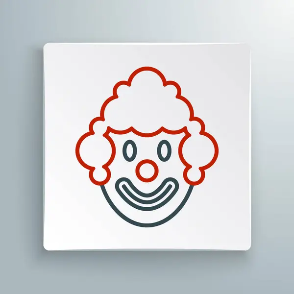 Line Clown Head Icon Isolated White Background Colorful Outline Concept — Stock Vector