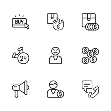 Satır Alıcısı, Dolar sembolü, Telefon 24 saat desteği, Kızgın müşteri, Dolar, Tuş, Sıcak ve Simge etiketli Öge fiyat etiketi. Vektör
