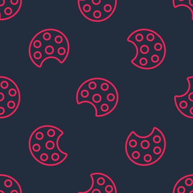 Kırmızı çizgi palet simgesi siyah arkaplanda izole edilmiş. Vektör