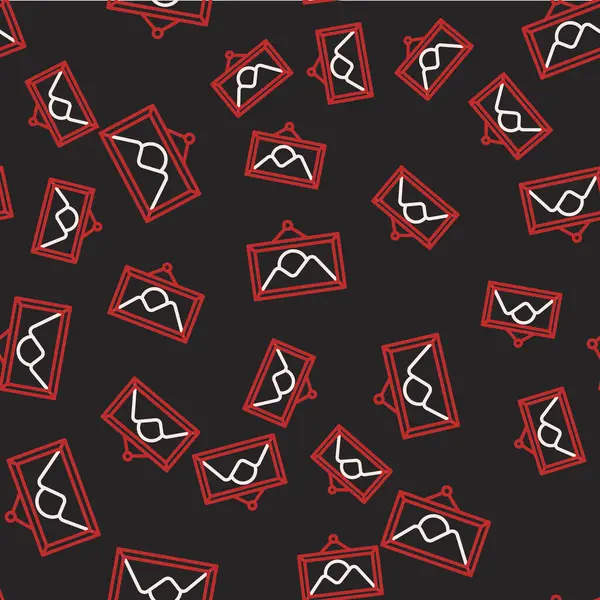 Çizgi Görüntü ikonu siyah arkaplanda izole edilmiş pürüzsüz desen. Vektör