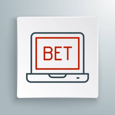 Line Online spor bahisleri ikonu beyaz arka planda izole edildi. Spor bahisçisi. Online bahis para kazandırır. Renkli taslak konsepti. Vektör