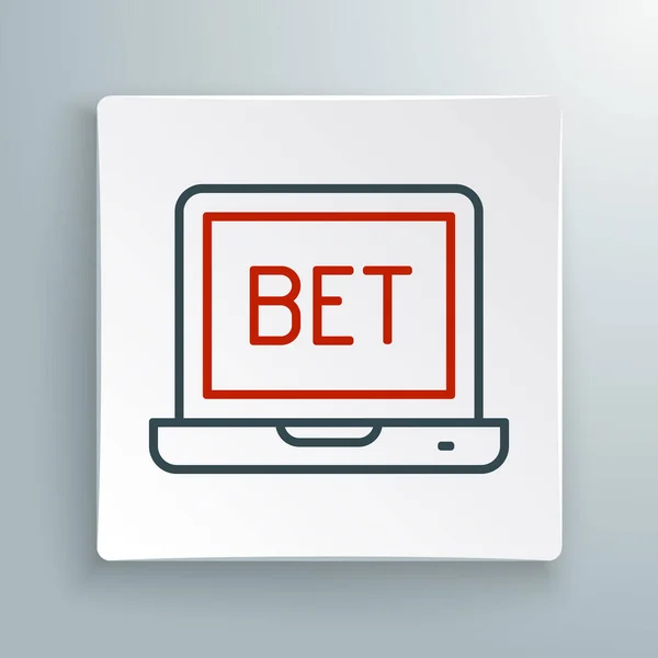 Line Online Sports Betting Icon Isolated White Background Sport Bet — Stock Vector