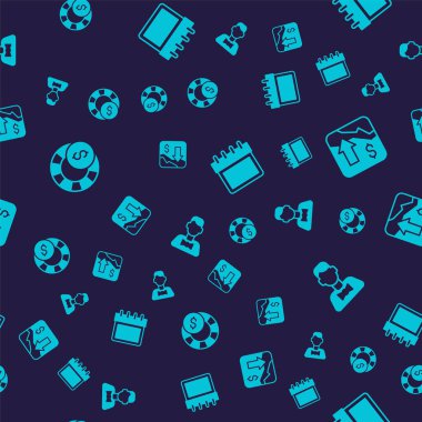 Kumarhane çipleri, finansal büyüme azalması, takvim ve satıcıları sorunsuz bir düzene sokun. Vektör