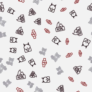 Obeziteyi, Kcal 'ı, GDO' su olmayan akıllı saati ve kalbi pürüzsüz bir şekilde ayarlayın. Vektör