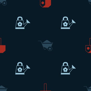 Kuş Evi, El Arabası ve Su Konteynırı 'nı kusursuz bir şekilde ayarlayın. Vektör