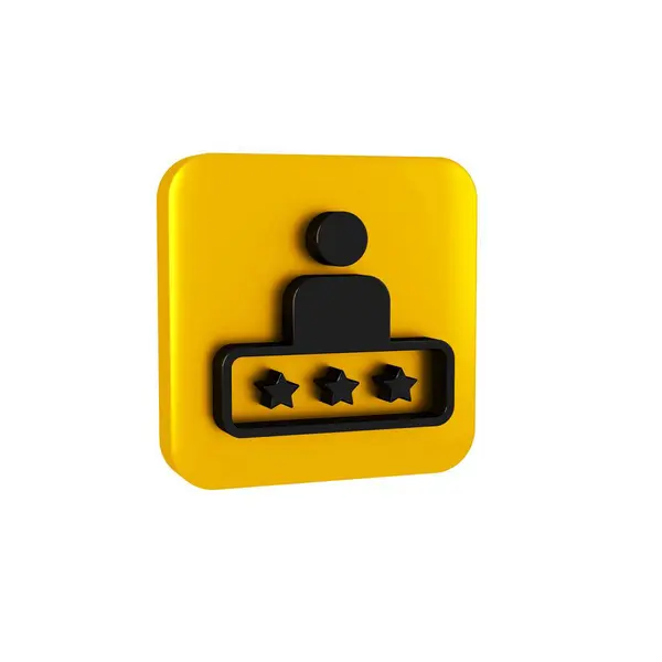 Black Taxi service rating icon isolated on transparent background. Yellow square button..