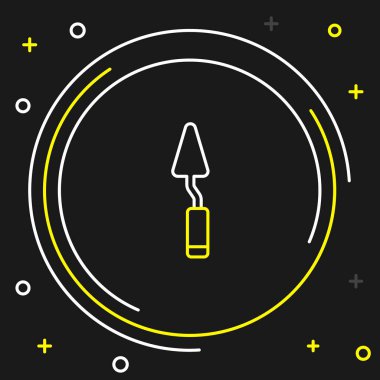 Palet çizgisi bıçak simgesi siyah arkaplanda izole edildi. Renkli taslak konsepti. Vektör