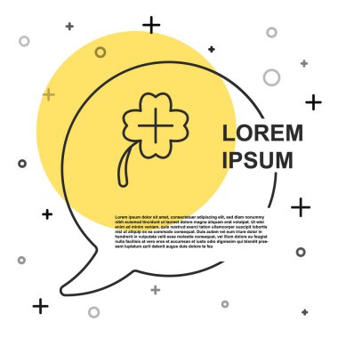Beyaz zemin üzerinde yonca sembolü olan siyah çizgi kumarhane kumar makinesi. Kumar oyunları. Rastgele dinamik şekiller. Vektör