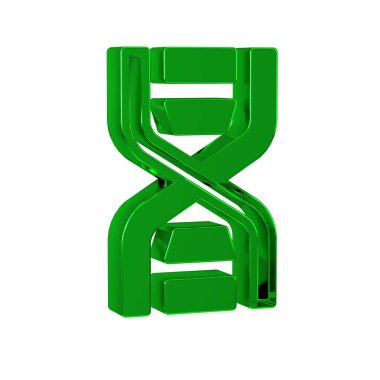 Şeffaf arkaplanda yeşil DNA simgesi izole edildi. .