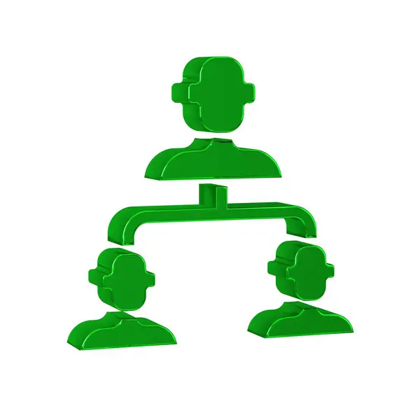 Green Business hierarchy organogram chart infographics icon isolated on transparent background. Corporate organizational structure graphic elements. .