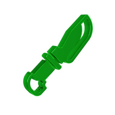 Yeşil Bıçak simgesi şeffaf arkaplanda izole edildi. Çatal bıçak sembolü. .