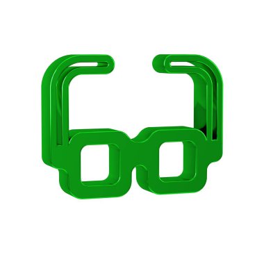 Yeşil Gözlük simgesi şeffaf arkaplanda izole edildi. Gözlük çerçevesi sembolü. .