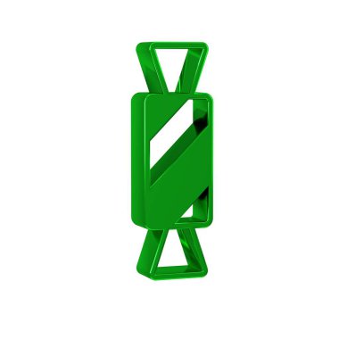 Şeffaf arkaplanda yeşil şeker simgesi izole edildi. Mutlu Cadılar Bayramı Partisi. .