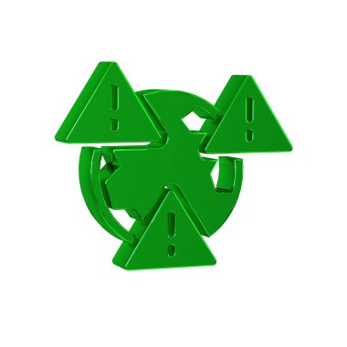 Yeşil Gezegen Dünya sembolü. Saydam arkaplanda izole edilmiş ünlem işareti simgesi var. Küresel Dünya, Ünlem tehlike işareti. .