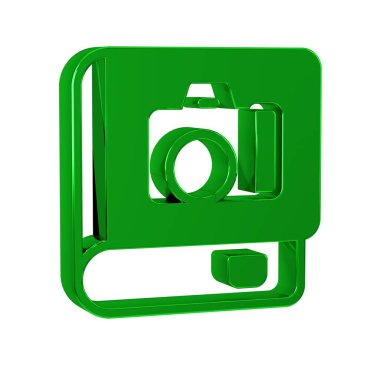Yeşil Fotoğraf albüm galerisi simgesi şeffaf arkaplanda izole edildi. .