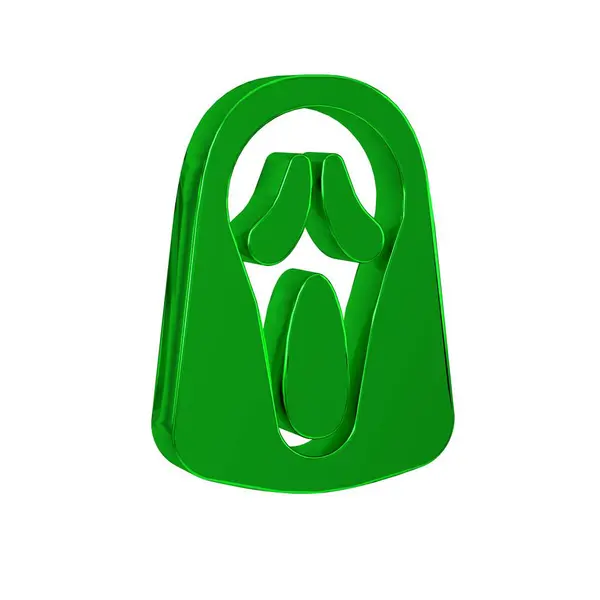Grön Rolig Och Skrämmande Spökmask För Halloween Ikon Isolerad Transparent — Stockfoto