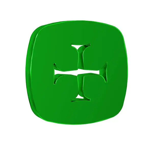 Grön Korstågsikon Isolerad Transparent Bakgrund — Stockfoto