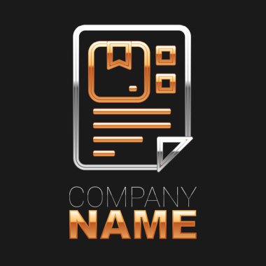 Waybill çizgisi simgesi siyah arkaplanda izole edildi. Renkli taslak konsepti. Vektör