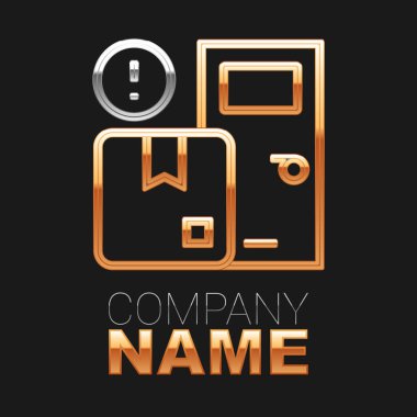 Line Home delivery services icon isolated on black background. Colorful outline concept. Vector