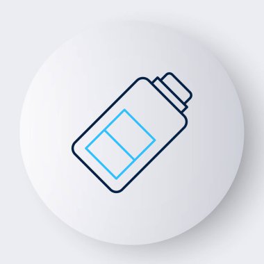 Çizgi Batarya şarj seviyesi göstergesi simgesi beyaz arkaplanda izole edildi. Renkli taslak konsepti. Vektör