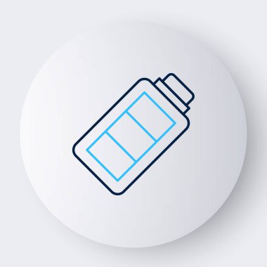 Çizgi Batarya şarj seviyesi göstergesi simgesi beyaz arkaplanda izole edildi. Renkli taslak konsepti. Vektör