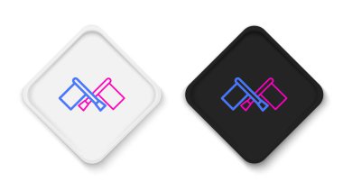 Beyaz arkaplanda çizgi bayrağı simgesi izole edildi. Yer belirleyici sembol. Renkli taslak konsepti. Vektör