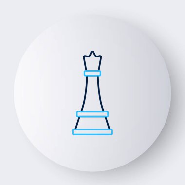 Satranç çizgisi simgesi beyaz arkaplanda izole edildi. İş stratejisi. Oyun, yönetim, finans. Renkli taslak konsepti. Vektör