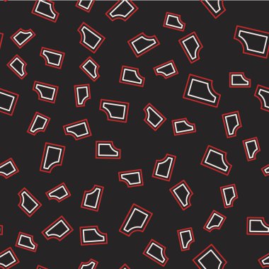 Çizgi dikiş şablonu simgesi siyah arkaplanda izole edilmiş. Dikiş için işaretler. Vektör