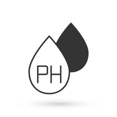 Gri Su damlası simgesi beyaz arkaplanda izole edildi. Vektör