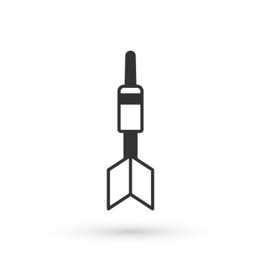 Gri Dart ok simgesi beyaz arkaplanda izole edildi. Vektör