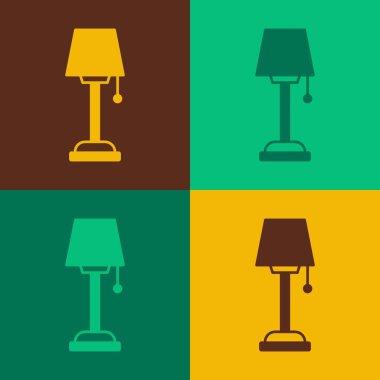 Pop Art Floor lamba ikonu renk arkaplanda izole edilmiş. Vektör