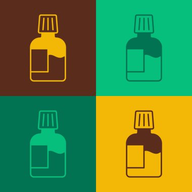 Pop Art Mouthwash plastik şişe ikonu renk arkaplanında izole. Ağzını çalkalamak için sıvı. Ağız bakım ekipmanları. Vektör
