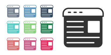 Beyaz arkaplanda siyah reklam simgesi izole edildi. Pazarlama ve tanıtım süreci kavramı. İlgili reklamlar. Sosyal medya reklamcılığı. Simgeleri renklendirin. Vektör