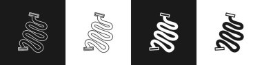 Set Racing track icon isolated on black and white background.  Vector