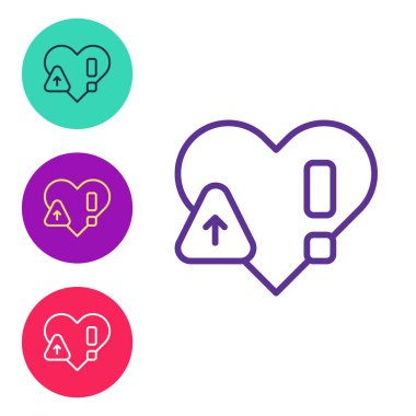 Beyaz arkaplanda kalp atış hızı simgesini ayır. Kalp atışı işareti. Kalp atışı ikonu. Kardiyogram simgesi. Simgeleri renklendirin. Vektör