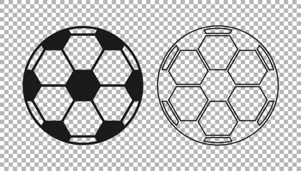 Black Soccer football ball icon isolated on transparent background. Sport equipment.  Vector