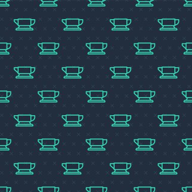 Yeşil çizgi demirci örs aracı simgesi mavi arkaplanda izole edilmiş pürüzsüz desen. Metal dövmesi. Kalpazanlık aleti. Vektör