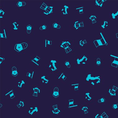 Pope 'u, Flag İtalya' yı, kahve makinesini ve haritayı kusursuz bir şekilde ayarla. Vektör