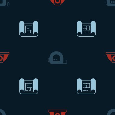 İşçi kaskı, rulet inşaatı ve House 'un planı kusursuz. Vektör