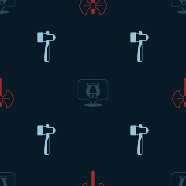 Ortaçağ kutup baltası, Nal ve Çekiç 'i kusursuz desenlere ayarlayın. Vektör