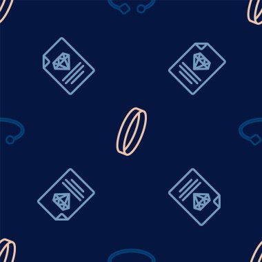 Bilezik takısı, elmas sertifikası ve alyans kusursuz desenli. Vektör