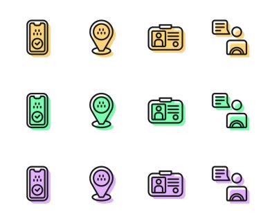 Taksi ehliyeti, mobil uygulama, konum taksi arabası ve simge. Vektör