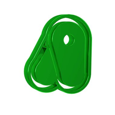 Şeffaf arkaplanda yeşil biftek simgesi izole edildi. 